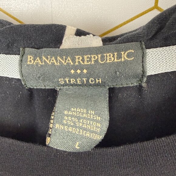 Banana Republic Factory Black Top with Side Stripe Detail - Size - Large - Picture 4 of 5
